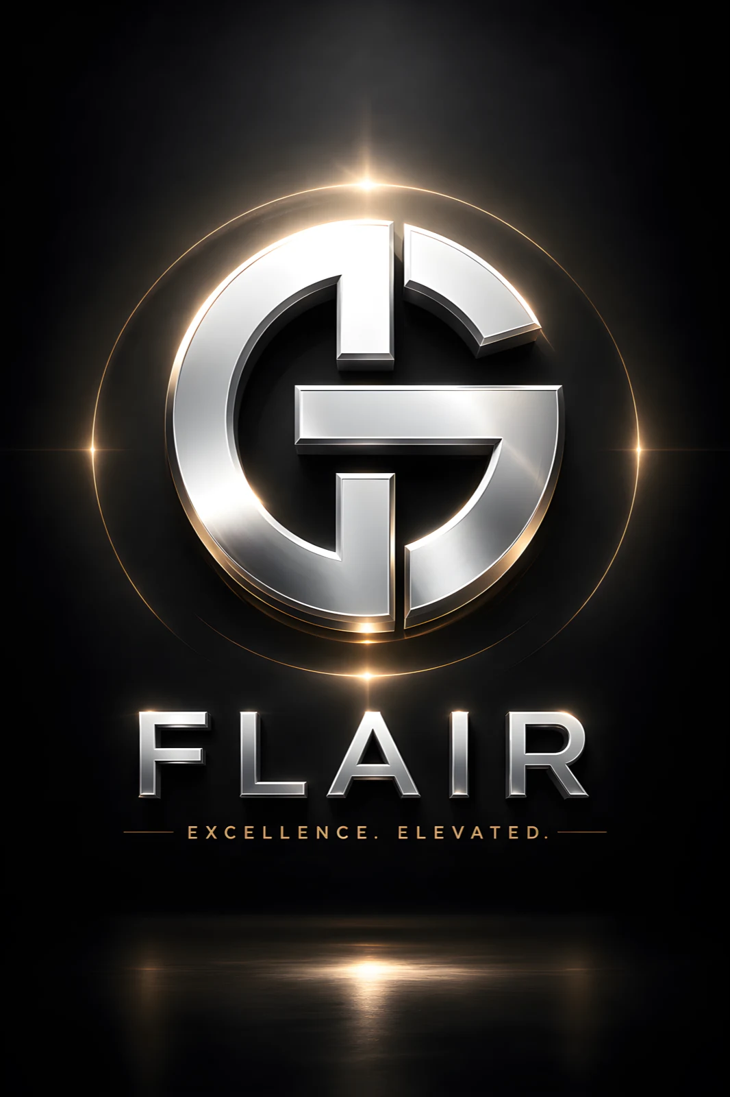 Christian G Flair, barber in Royal Palm Beach, Florida. Chrome G-F emblem over the word FLAIR.